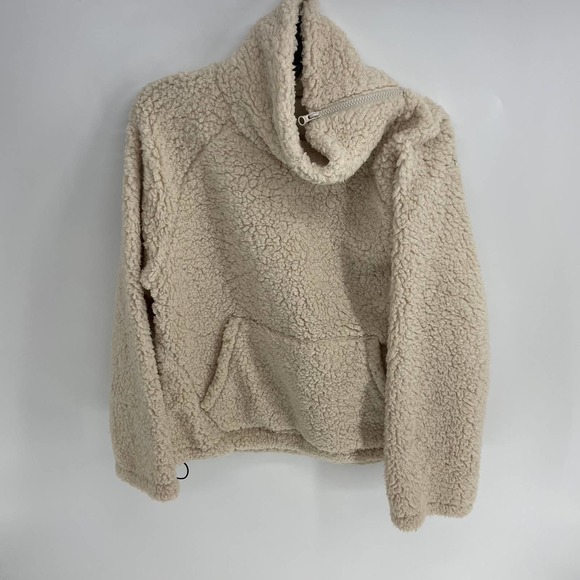 Zella Sweaters - Zella Cowl Neck Teddy Cream Sweater NWT Womens XS